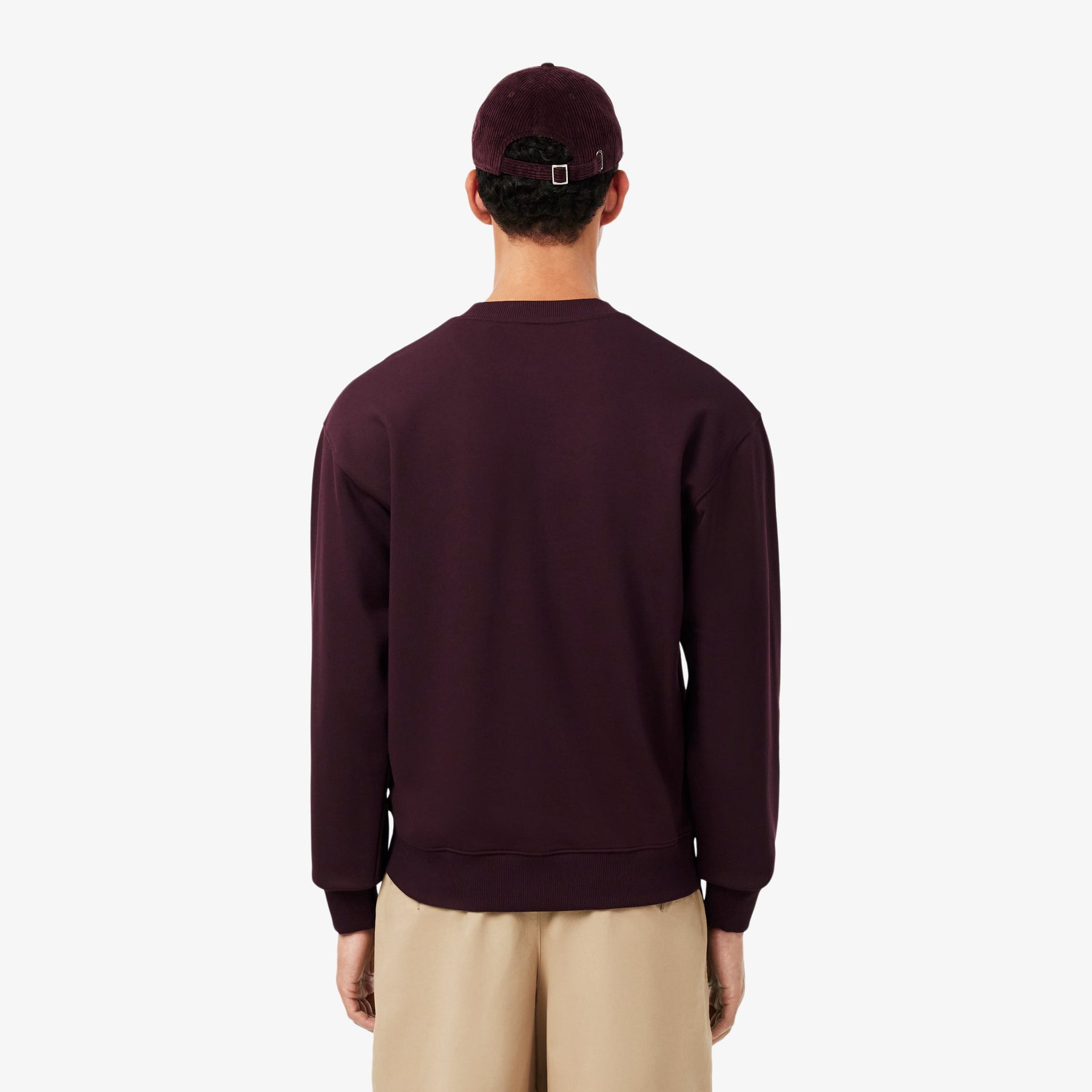 LACOSTE Felpa Girocollo Bordeaux Con Logo Fucsia