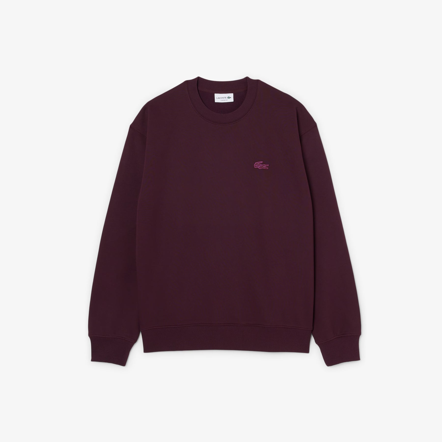 LACOSTE Felpa Girocollo Bordeaux Con Logo Fucsia