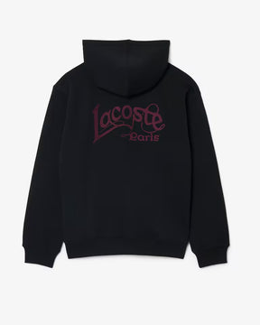 LACOSTE Felpa Con Cappuccio Logo Retro Nero/Rosso