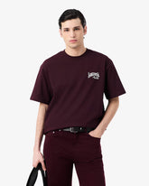 LACOSTE T-Shirt Classic Fit Logo Ricamato Bordeaux