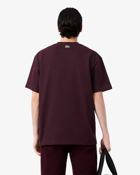LACOSTE T-Shirt Classic Fit Logo Ricamato Bordeaux