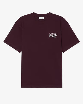 LACOSTE T-Shirt Classic Fit Logo Ricamato Bordeaux