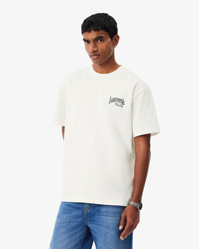 LACOSTE T-Shirt Classic Fit Logo Ricamato Bianco