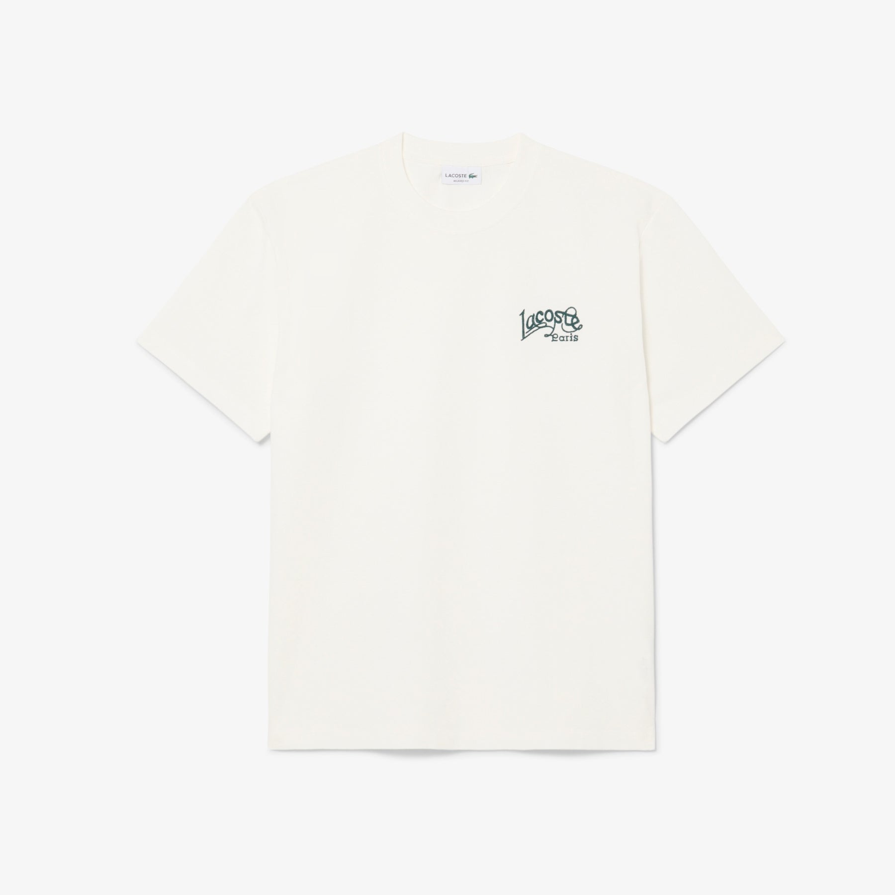 LACOSTE T-Shirt Classic Fit Logo Ricamato Bianco
