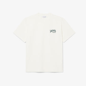 LACOSTE T-Shirt Classic Fit Logo Ricamato Bianco