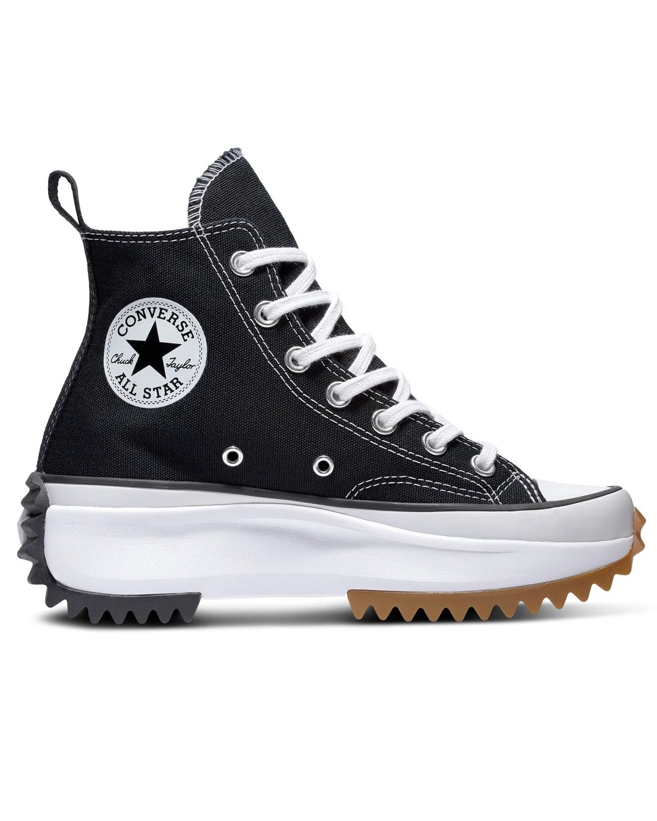 CONVERSE Scarpe Collo Alto In Canvas Con Suola Platform Sagomata Nero