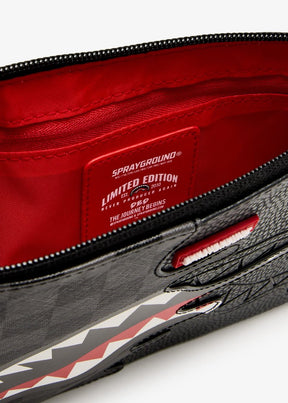 SPRAYGROUND Pochette/Tracolla Doppia Grafica In pelle Nero e Grigio