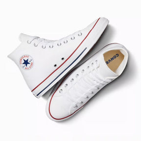 CONVERSE Scarpe Collo Alto In Canvas Con Punta E Suola In Gomma Bianca
