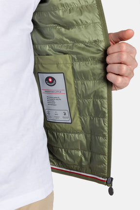 CANADIENS Antivento Con Cappuccio e Tasche Con Zip Waterproof e Windproof Verde Militare