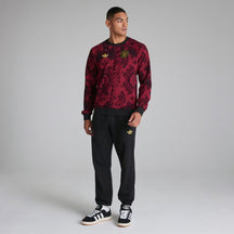 ADIDAS ORIGINALS Tuta  Manchester United Sfumata Girocollo In Cotone Rossa e Nera