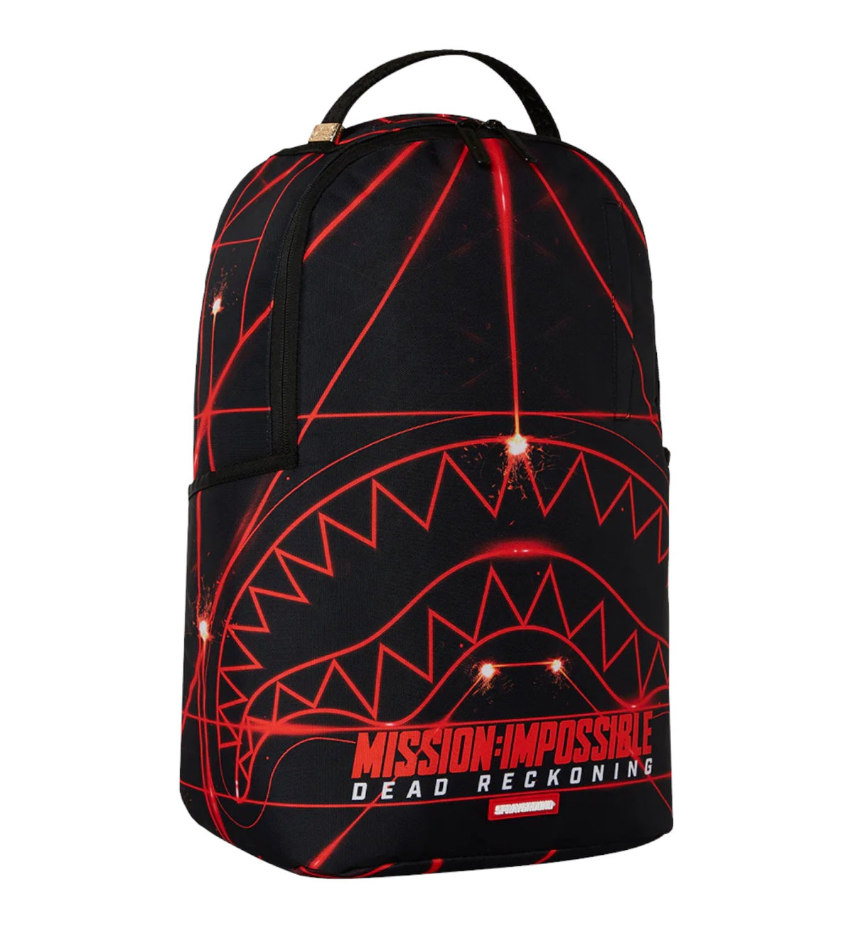 SPRAYGROUND Zaino In Stoffa LIMITED EDITION MISSION IMPOSSIBLE Con Dettagli Laser Nero e Rosso