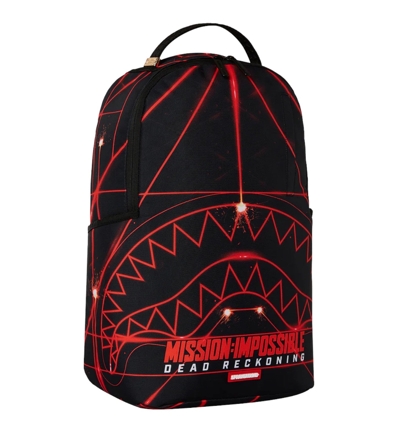 SPRAYGROUND Zaino In Stoffa LIMITED EDITION MISSION IMPOSSIBLE Con Dettagli Laser Nero e Rosso