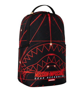 SPRAYGROUND Zaino In Stoffa LIMITED EDITION MISSION IMPOSSIBLE Con Dettagli Laser Nero e Rosso