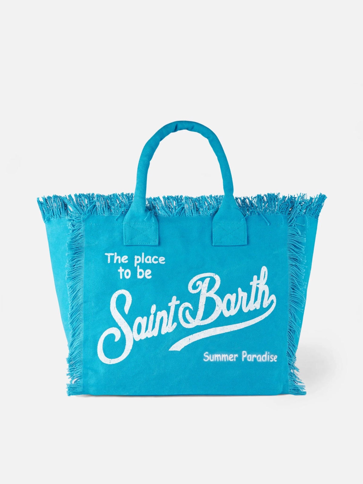 SAINT BARTH Borsa a Spalla Vanity Turquoise In Canvas Turchese