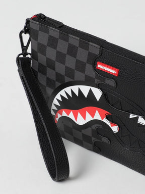 SPRAYGROUND Pochette/Tracolla Doppia Grafica In pelle Nero e Grigio