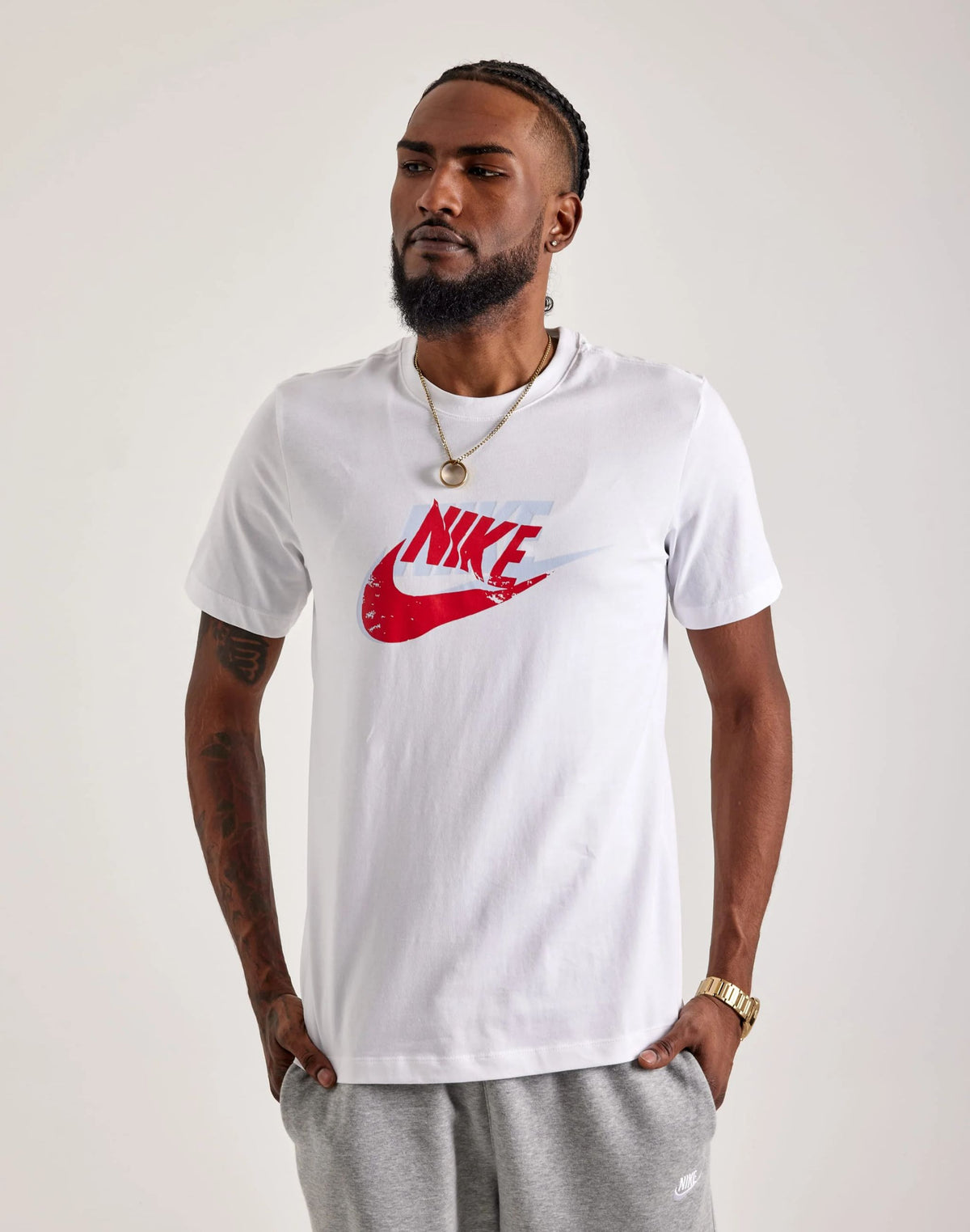 NIKE T-Shirt Logo Rosso Bianca