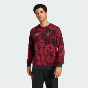 ADIDAS ORIGINALS Tuta  Manchester United Sfumata Girocollo In Cotone Rossa e Nera