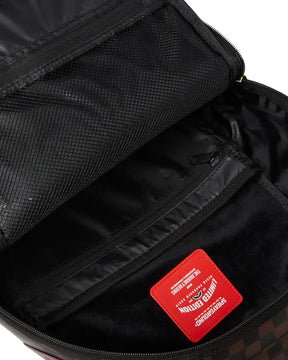 SPRAYGROUND Zaino In Pelle Con Dettagli Rosa Con Logo Tono Su Tono Marrone e Nero