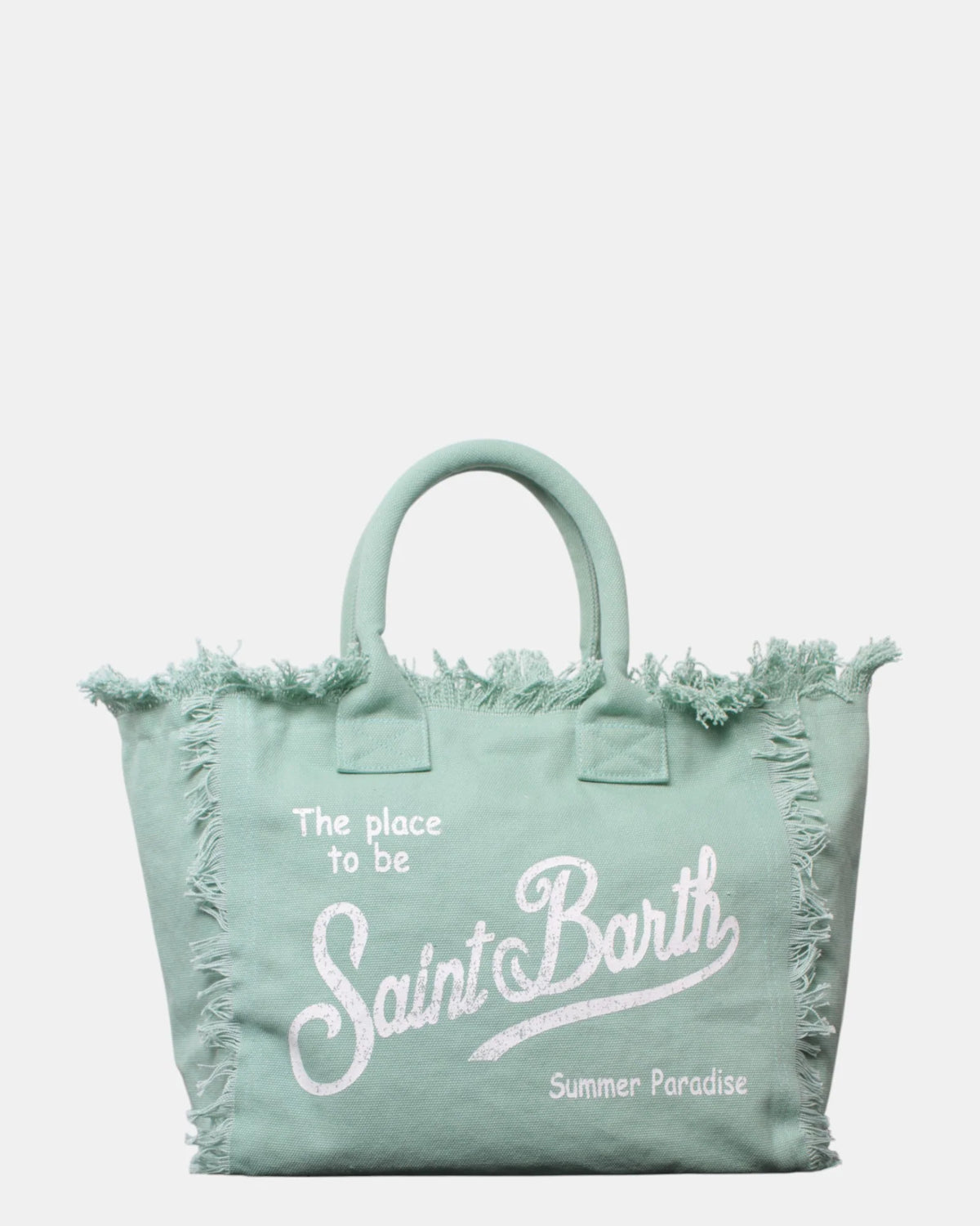 SAINT BARTH Borsa a Spalla In Canvas Verde Salvia