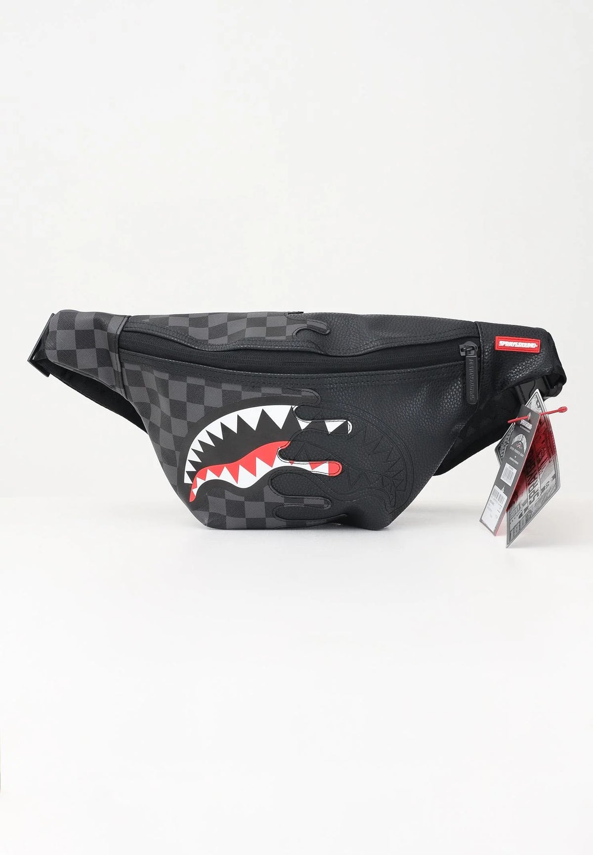 SPRAYGROUND Marsupio Doppia Grafica In pelle Nero e Grigio