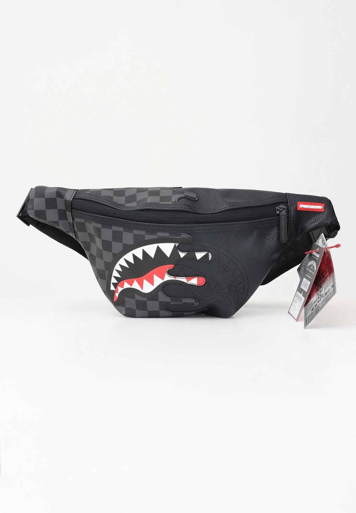 SPRAYGROUND Marsupio Doppia Grafica In pelle Nero e Grigio