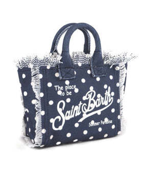 SAINT BARTH Borsa a Mano Colette Regular Pois Blu