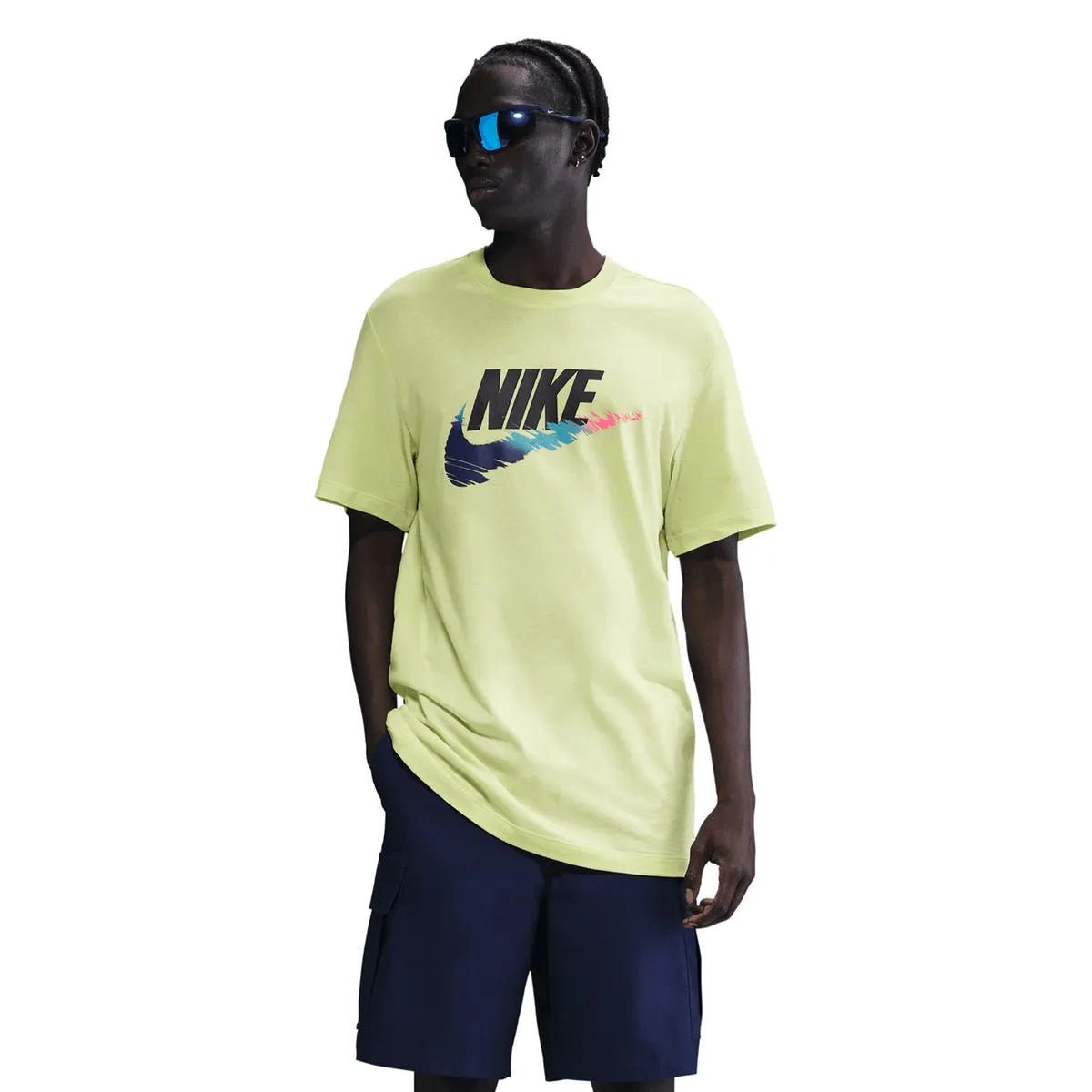 NIKE T-shirt Logo Grande In Cotone Lime