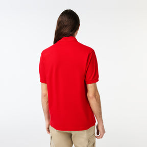 LACOSTE Polo Classica in Piqué di Cotone Rossa