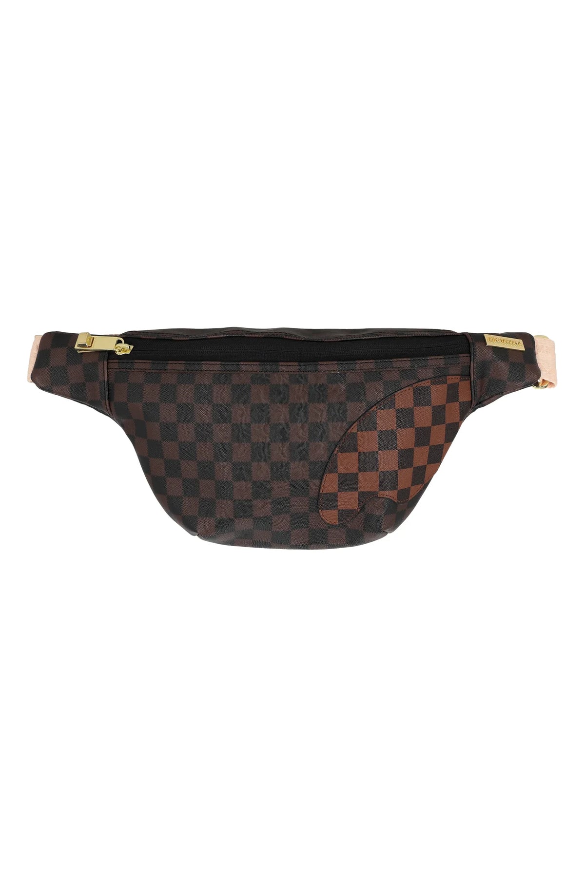 SPRAYGROUND Marsupio In Pelle Con Logo Tono Su Tono Con Tracolla a Contrasto Marrone e Rosa