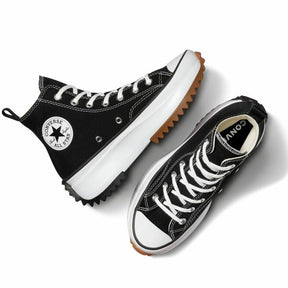 CONVERSE Scarpe Collo Alto In Canvas Con Suola Platform Sagomata Nero