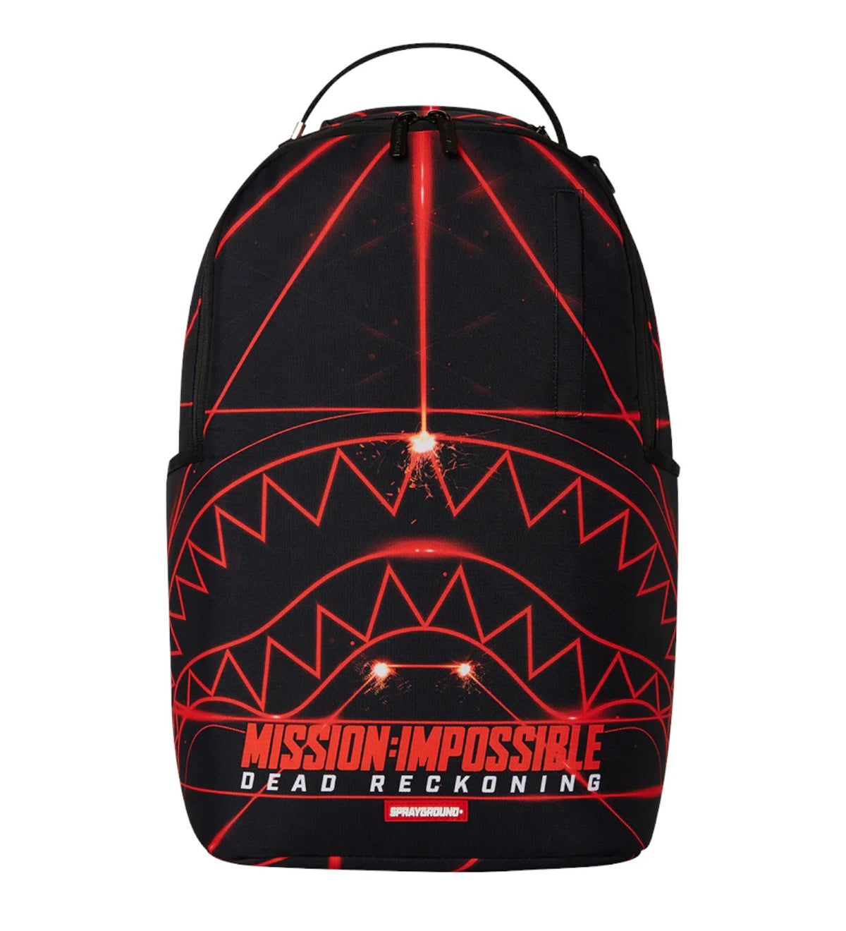 SPRAYGROUND Zaino In Stoffa LIMITED EDITION MISSION IMPOSSIBLE Con Dettagli Laser Nero e Rosso