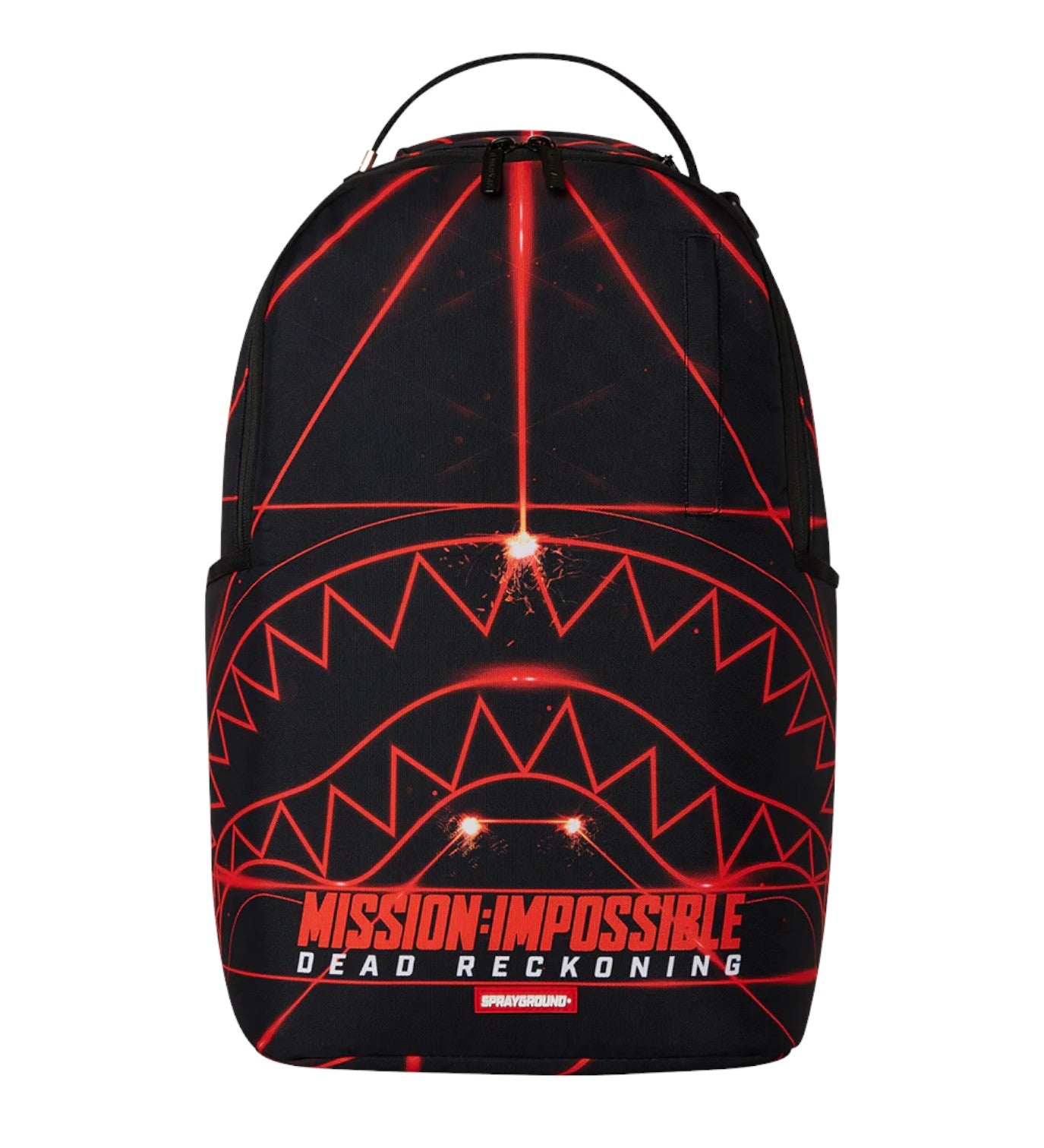 SPRAYGROUND Zaino In Stoffa LIMITED EDITION MISSION IMPOSSIBLE Con Dettagli Laser Nero e Rosso