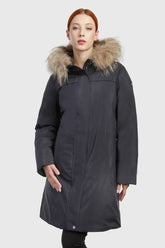 CANADIENS DONNA LISCIO CON PELLICCIA RINDA FUR NERO - Tommaseoclothing