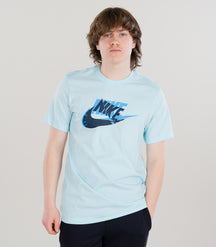 NIKE T-Shirt Logo a Contrasto Azzurra