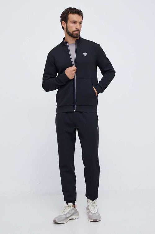 EMPORIO ARMANI Tuta In Neoprene Con Zip Logo Argento Nera