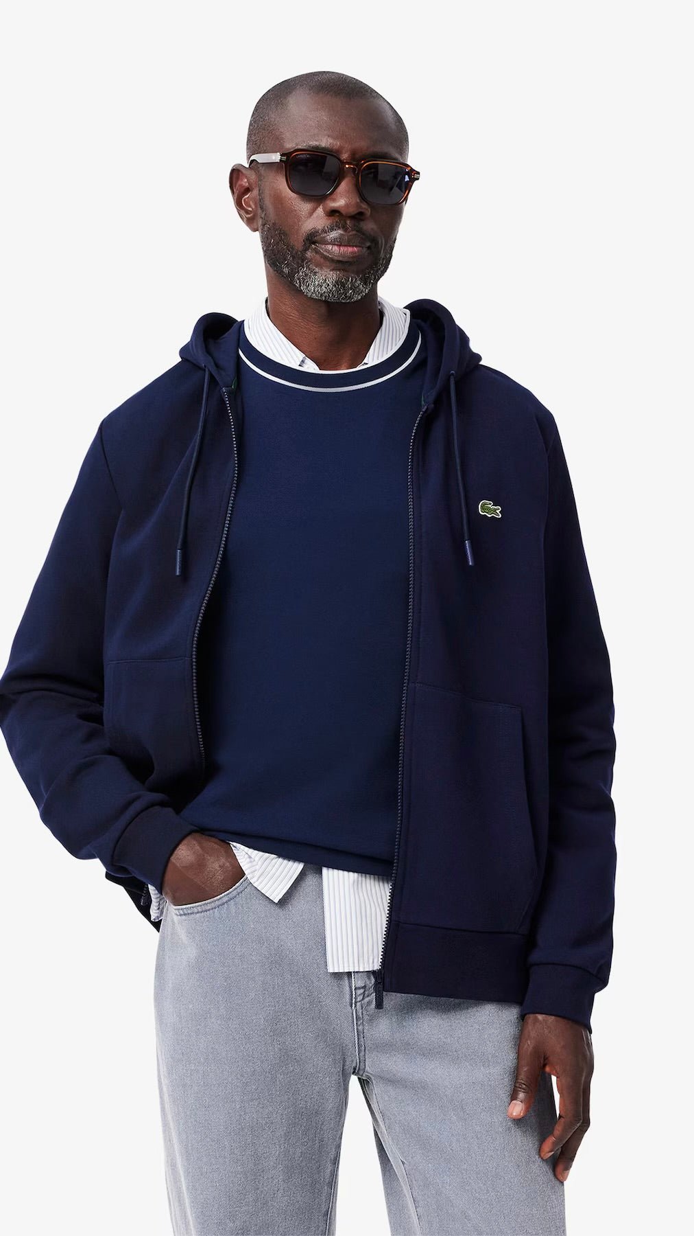 Felpa zip con cappuccio Lacoste Blu - Lacoste