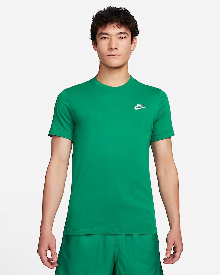 NIKE T-shirt Basic Mini Logo In Cotone Verde