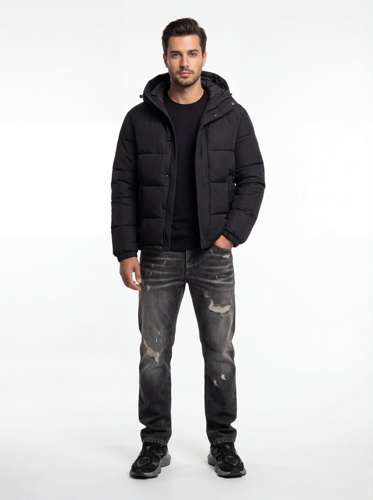 New Balance 9060 BK + Dolly Noire Giubbotto Inv + Soldier Jeans Baggy - 01