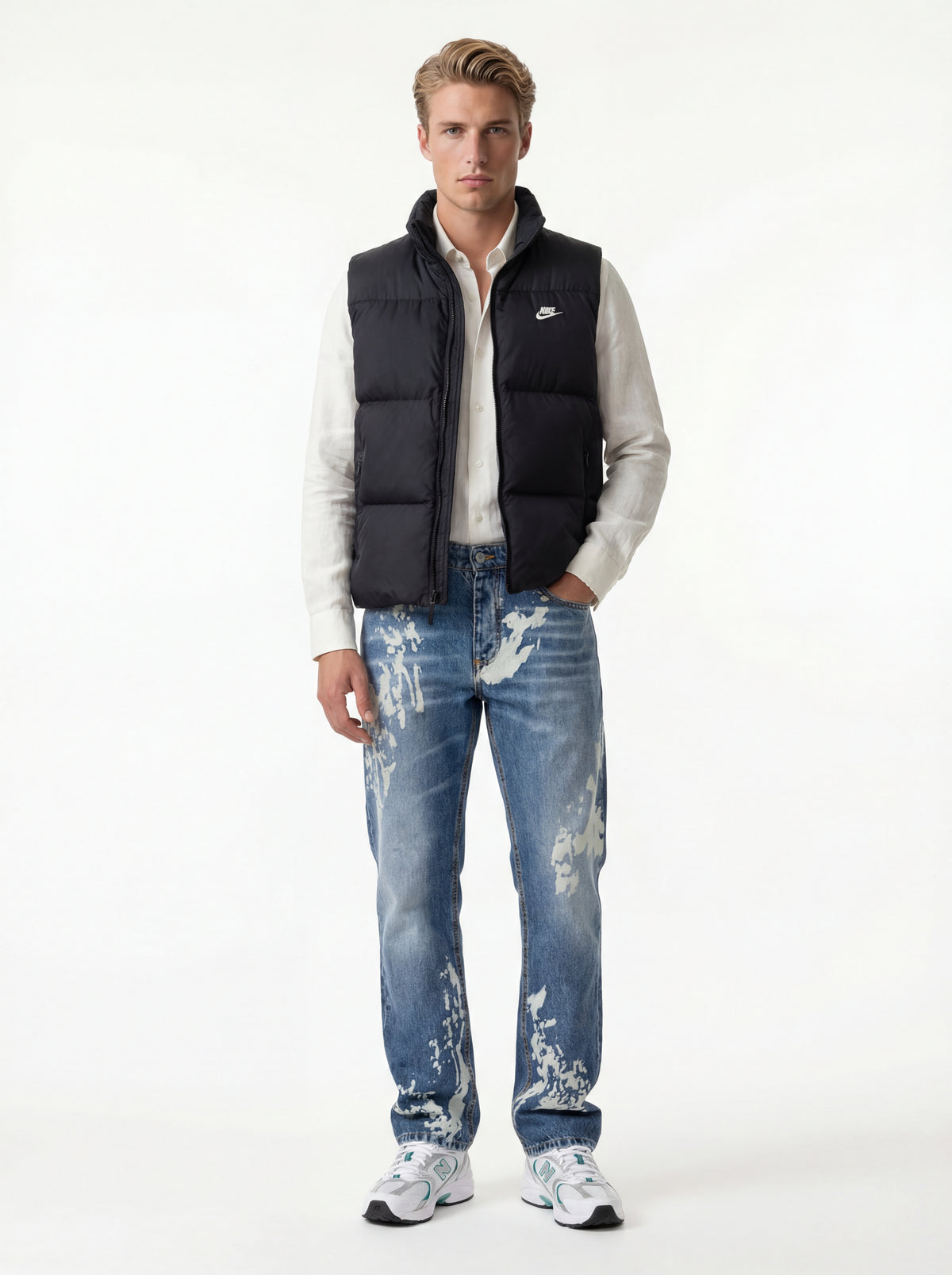 New Balance 530 Sneakers + Nike Smanicato Piumino + Soldier Jeans Baggy - 05