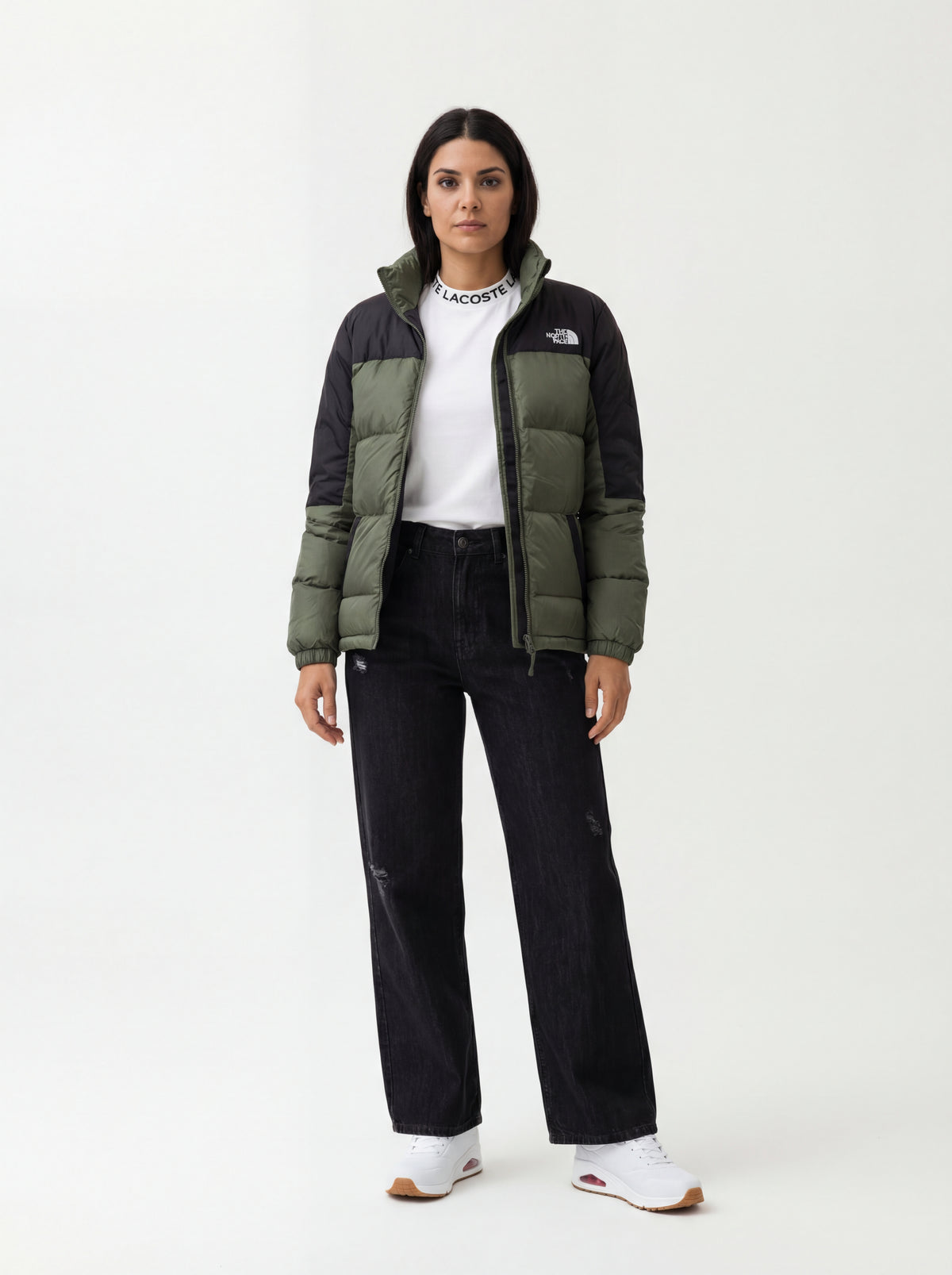 Skechers 52458/WNVR Air + Lacoste T Shirt + Tiffosi DONNA JEANS + The North Face Giubbotto  - 01