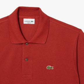 LACOSTE Polo Classica In Piqué Di Cotone Rosso Ruggine