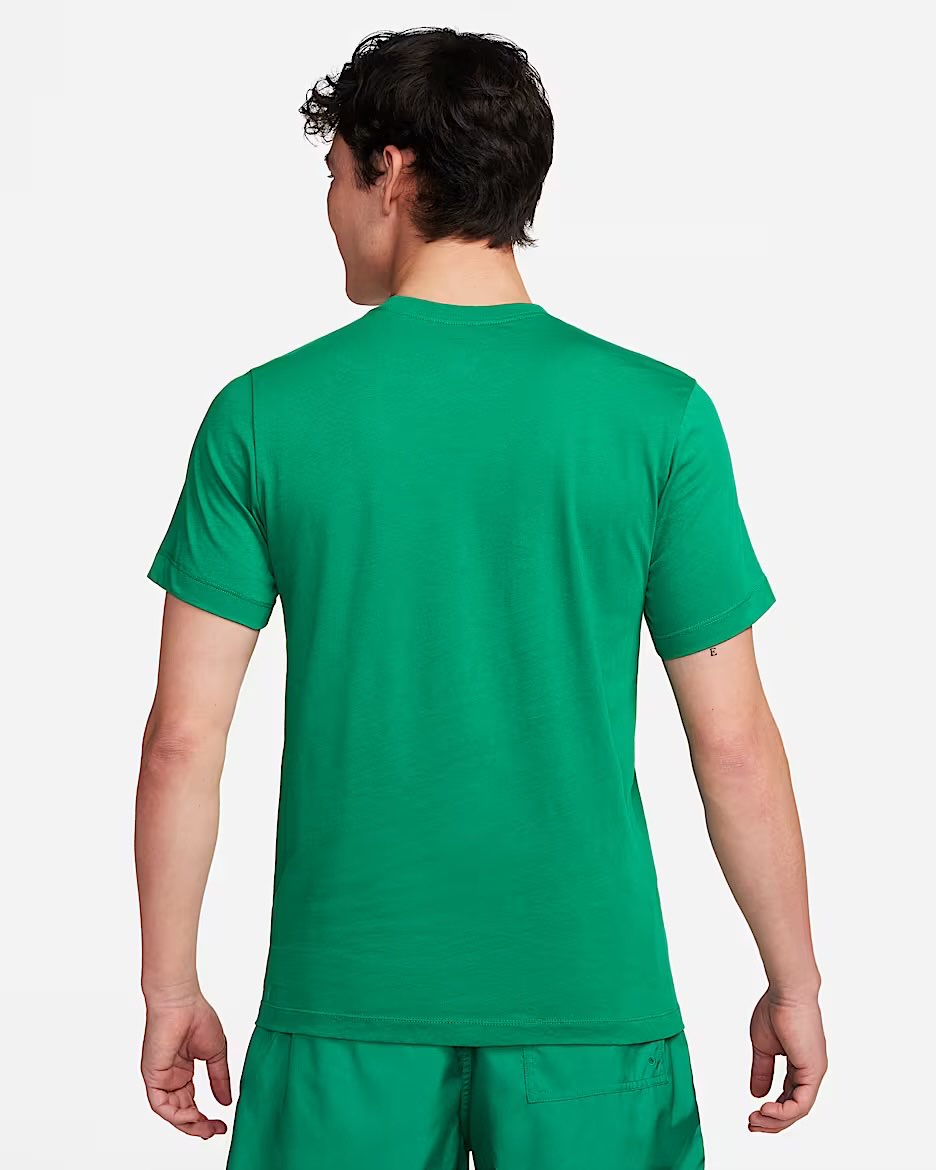 NIKE T-shirt Basic Mini Logo In Cotone Verde