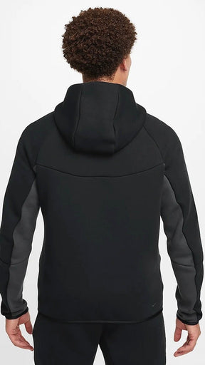 NIKE TECH FLEECE completa nera e grigia logo fluo - Nike abbigliamento