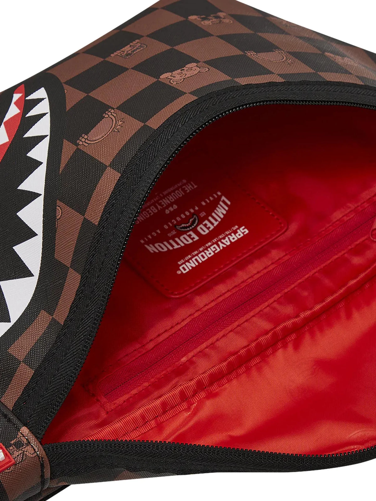 SPRAYGROUND Marsupio In Pelle Logo Laterale Toy Edition Marrone e Nero