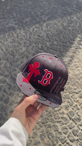 NEW ERA CUSTOM “Boston Red Sox” Mod Chrome Hearts e Swarovski Blu/Rosso