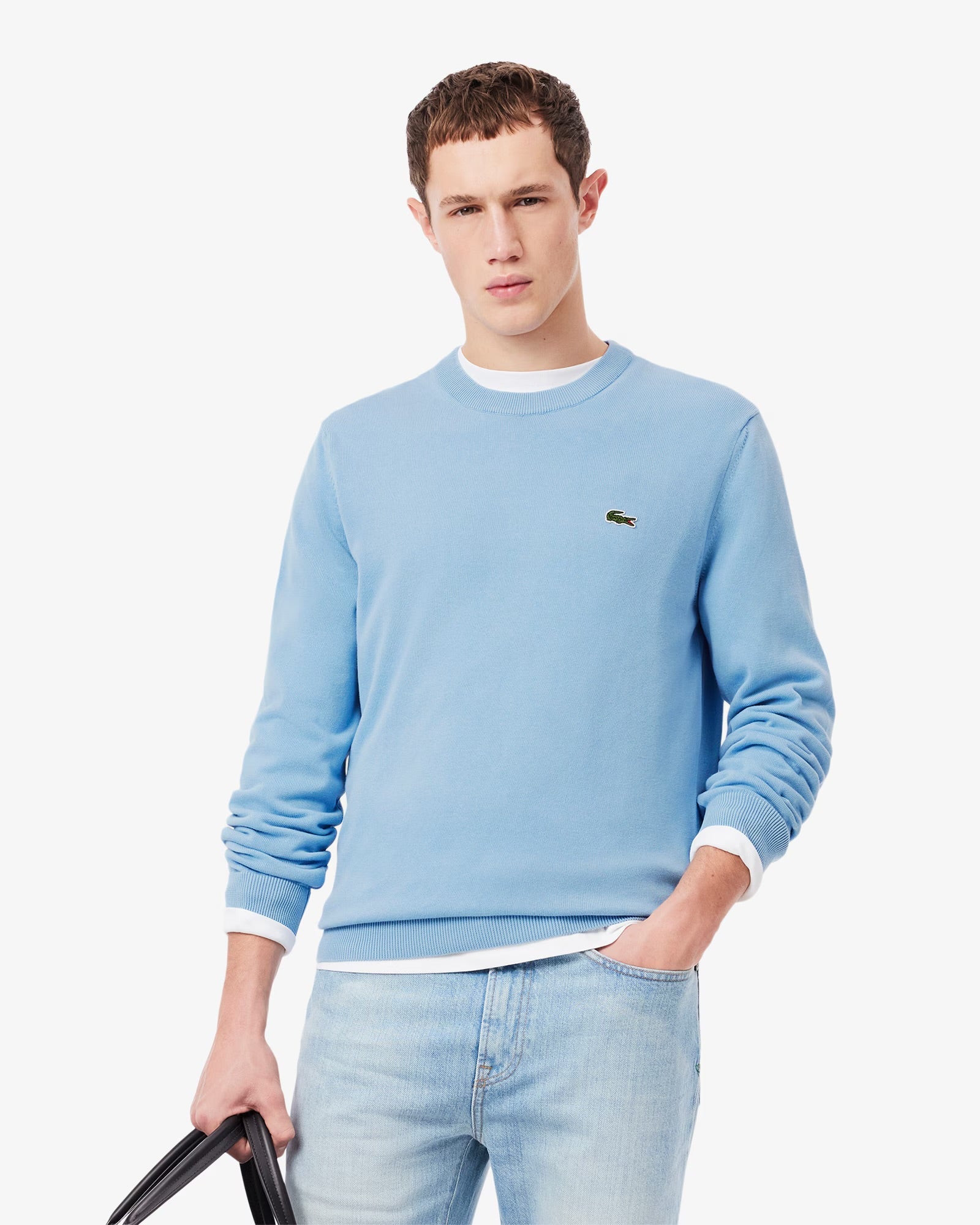 Pullover Lacoste Girocollo in cotone azzurro - Lacoste