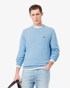 Pullover Lacoste Girocollo in cotone azzurro - Lacoste