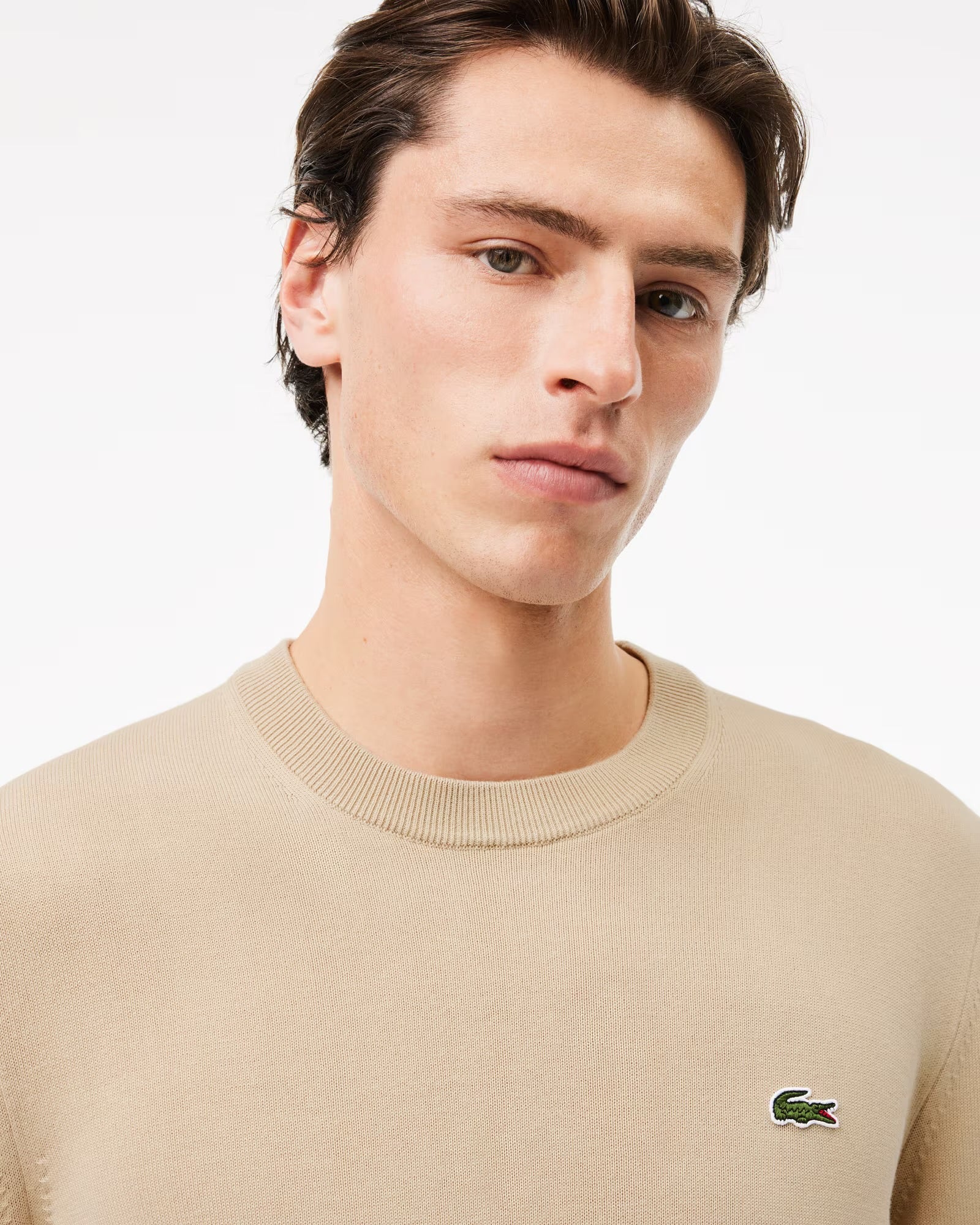 Pullover Lacoste Girocollo in cotone beige - Lacoste