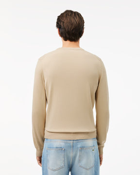 Pullover Lacoste Girocollo in cotone beige - Lacoste