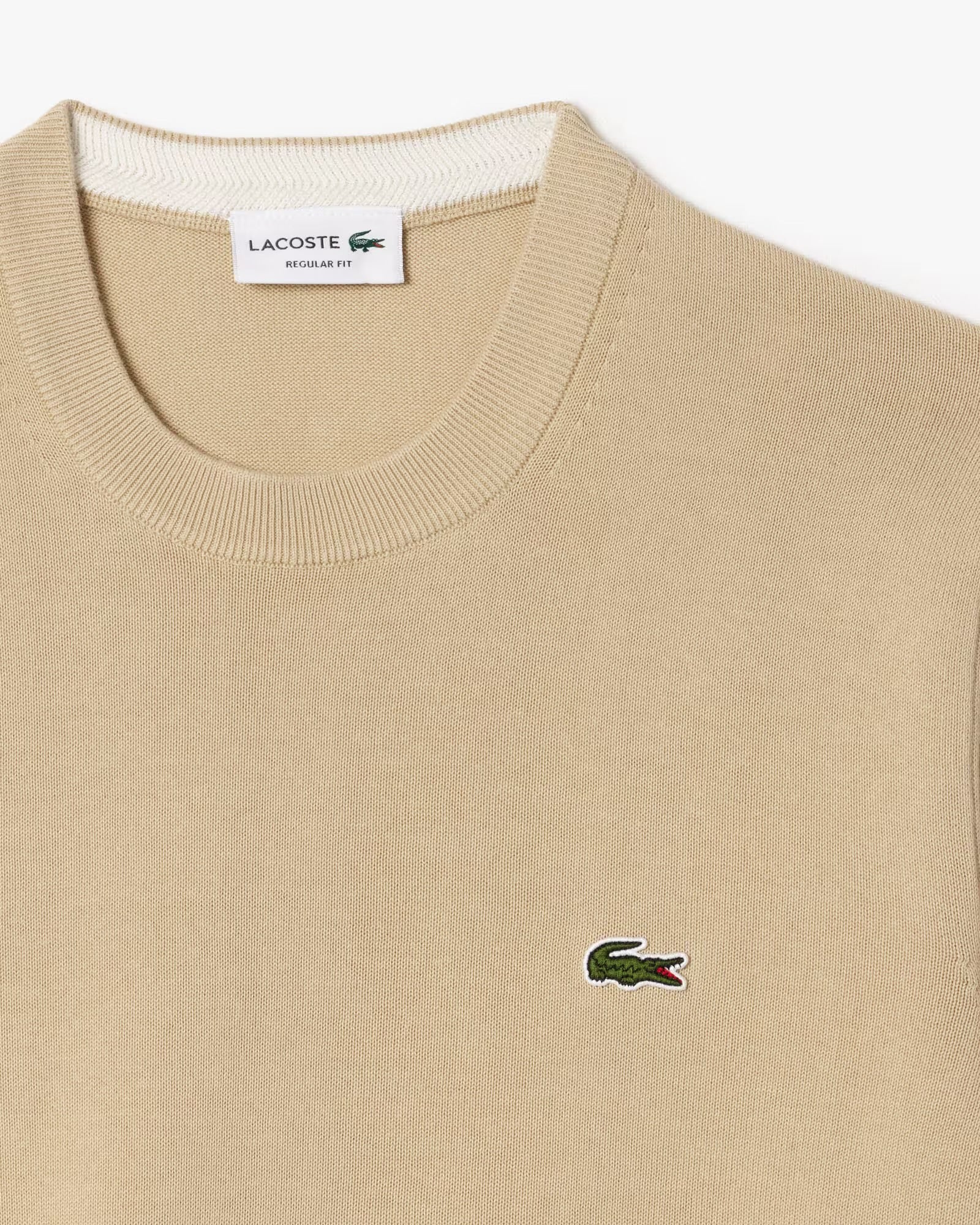 Pullover Lacoste Girocollo in cotone beige - Lacoste